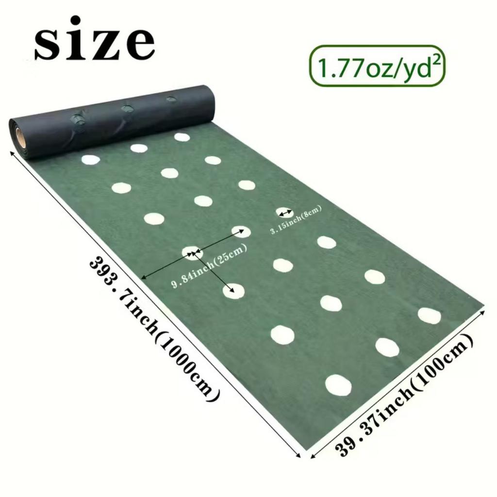 Tejido Perforado Resistente para Barrera de Malezas Ideal para Jardín, Huerto, Frutal y Patio - Suprime las Malezas, Transpirable, Permeable al Agua