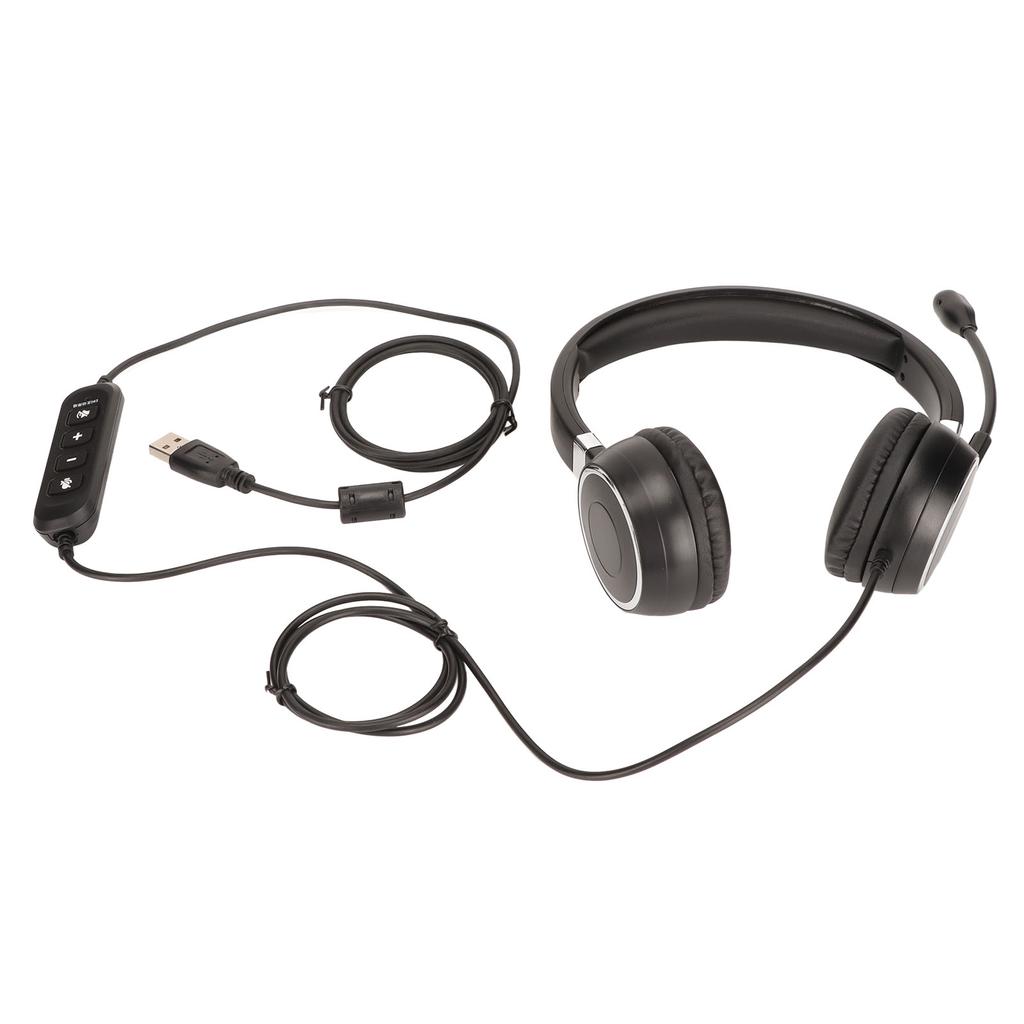 Telephone Headset Multifunctional Volume Adjustment Microphone Mute USB PC Headset for Call Center