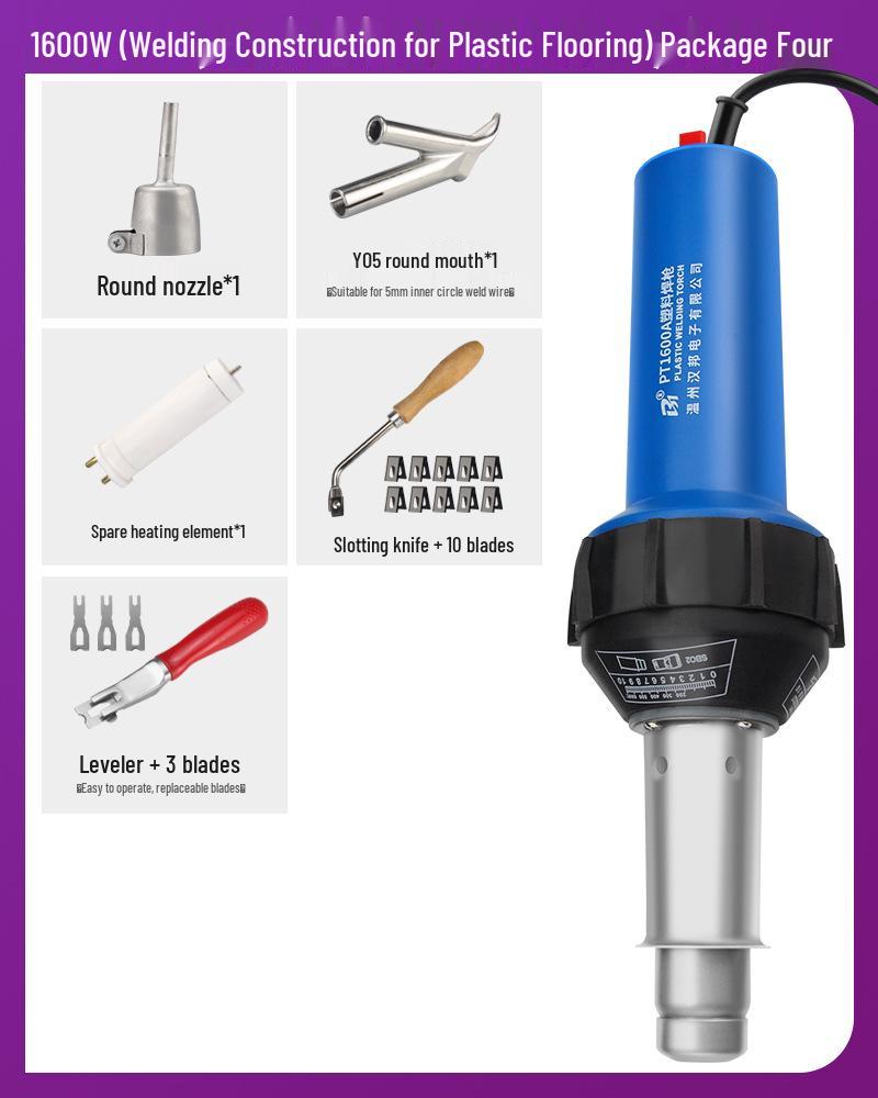 High-Power Plastic Welding Gun: Hot Air Tool for PVC Flooring, Leather, PP Sheets, PE Pipes, and PPR Plastics