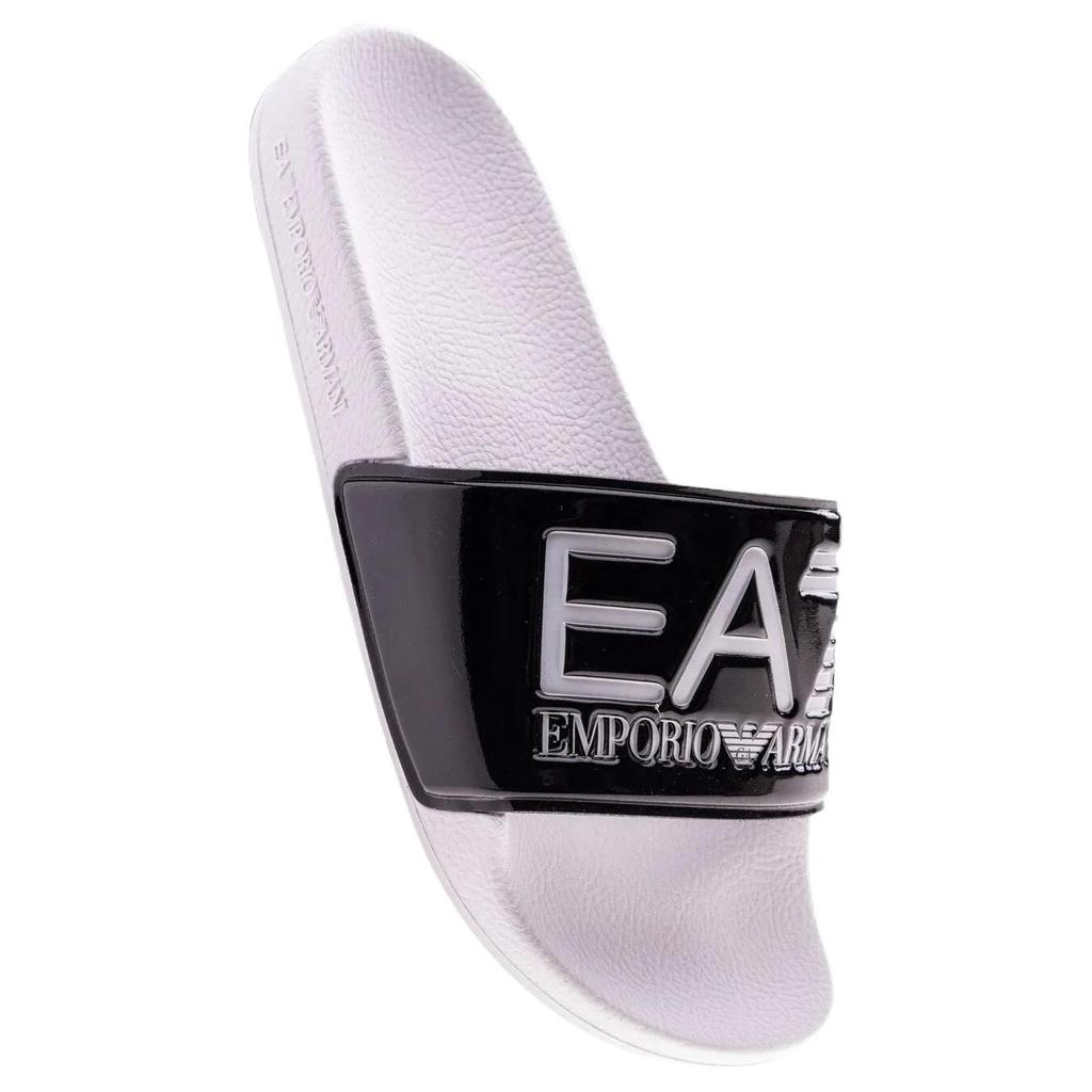 Emporio Armani EA7 Color Block Flat Slide Sandals Men footwear Black White XCP001XCC22Q655