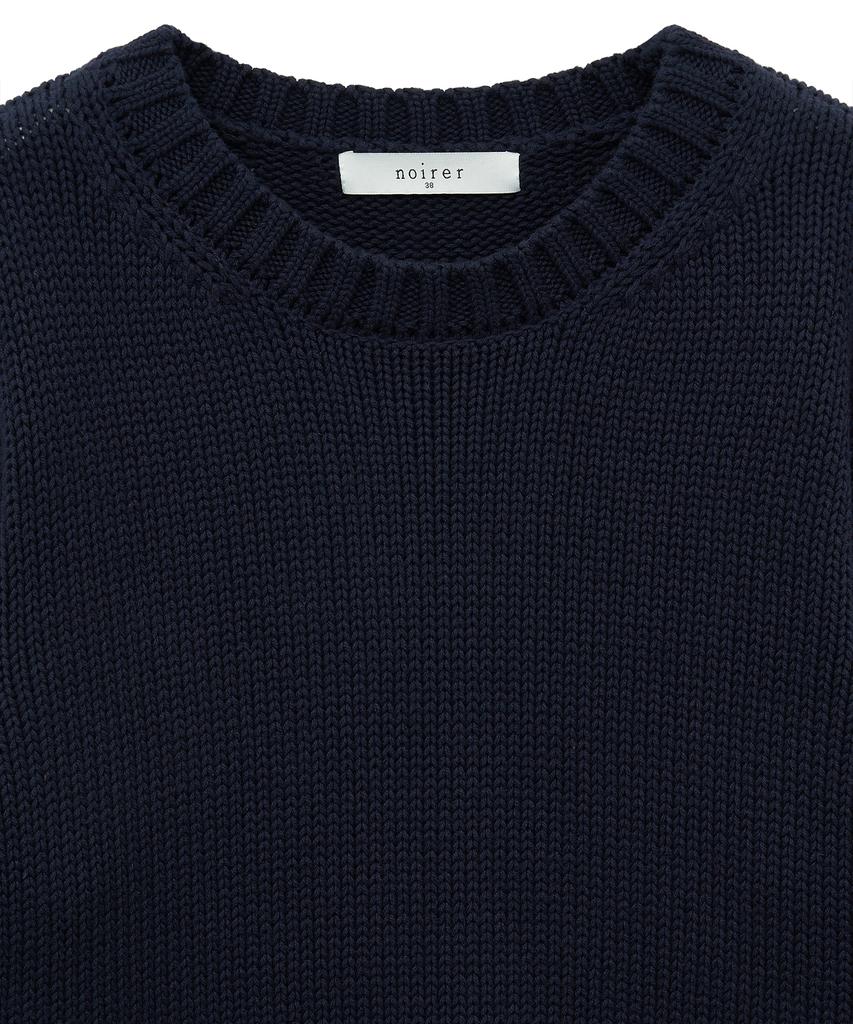 NOIRER FOR WOMAN Heavy Cotton Crop Knit (Navy)