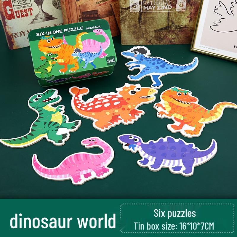 Animal & Transport Six-in-One Educational Puzzle for Kids Aged 3-6