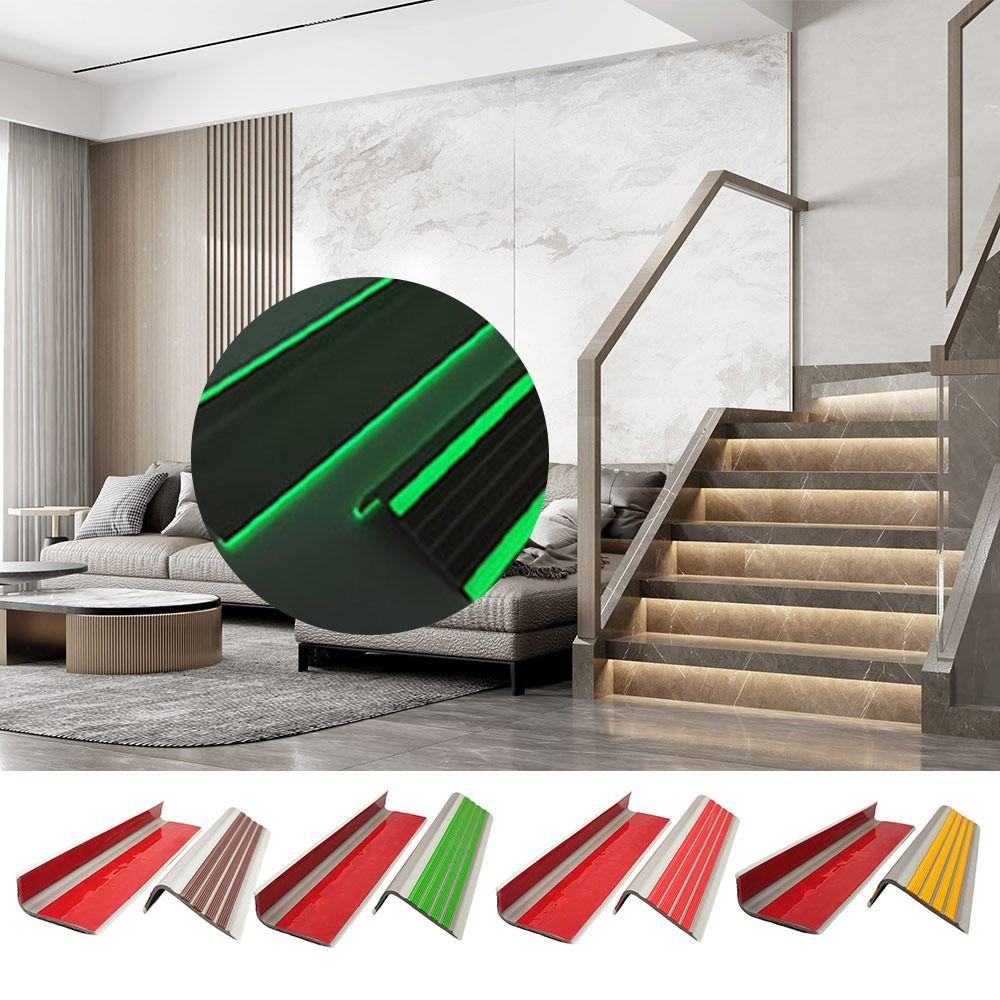PVC Stair Treads Reflective Stair Edge Protector Staircases Anti Slip Strips  Indoor Outdoor