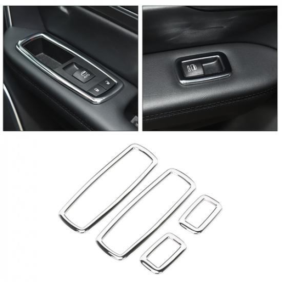 Window Lift Switch Button Cover Trim Frame For Jeep Grand Cherokee 2011+ Chrome