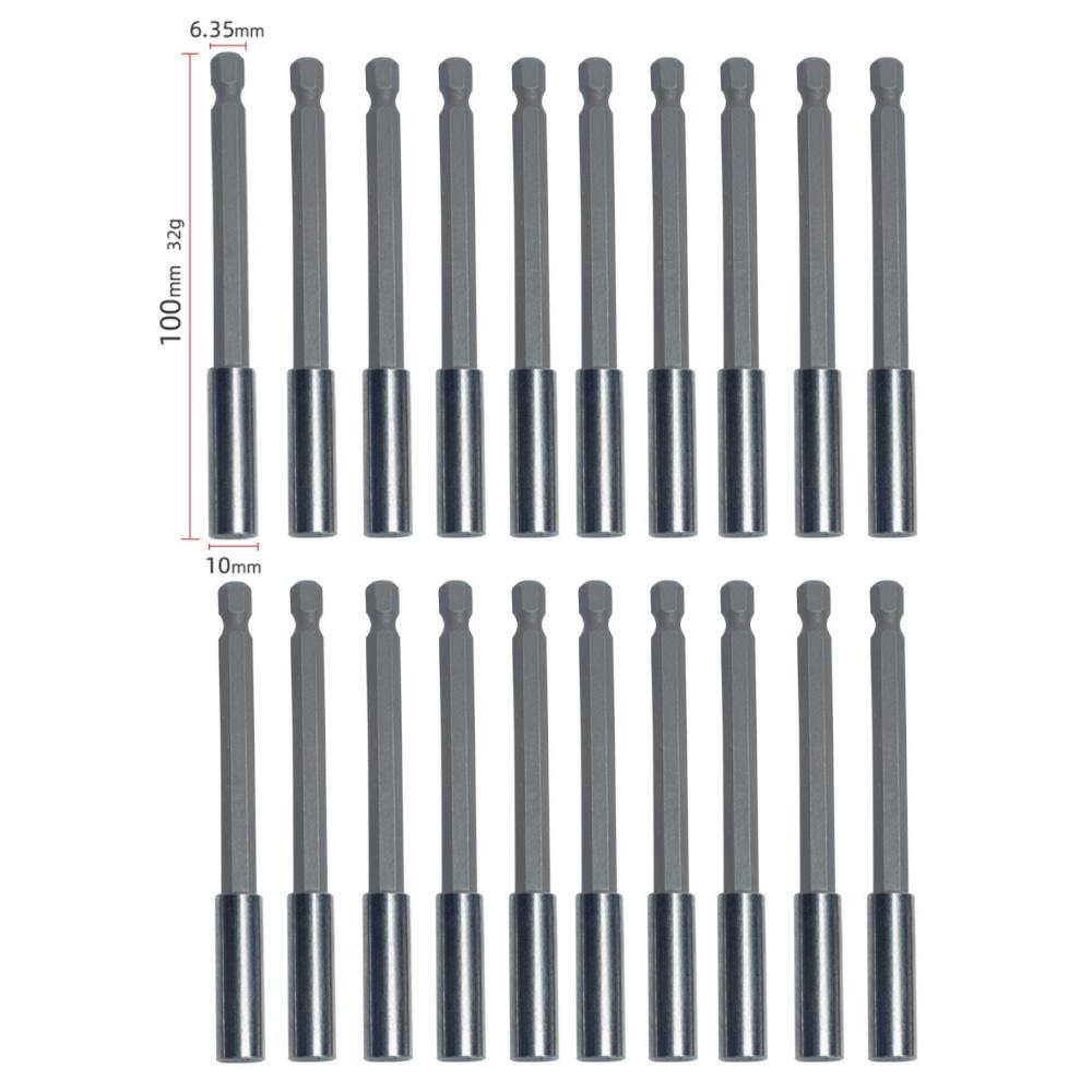 20-1PCS Hex Shank Drill Bit 60MM-150MM Magnetic Screwdriver Extended Link Screwdriver Head Holder Kit Rotary Tool Accessories