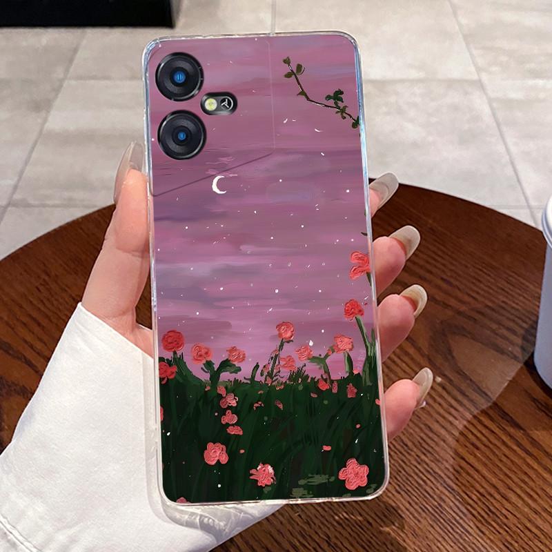 Casing For Tecno Pova Neo 3 Case LH6n Silicone Aesthetic Fashion Cute Cat Back Cover Techno Pova Neo 3 Transparent Phone Case