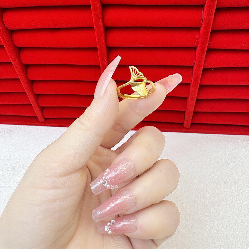 Exquisite Sand Gold Open Ring for Women: High-End Niche Design, Light Luxury Style, Long-Lasting Color, Imitation Gold.