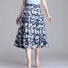 Summer Women Geometric Patterns Wide Leg Skirt Pants Korean New Fashion Capris Oversized Casual Elastic High Waist Slit Trousers