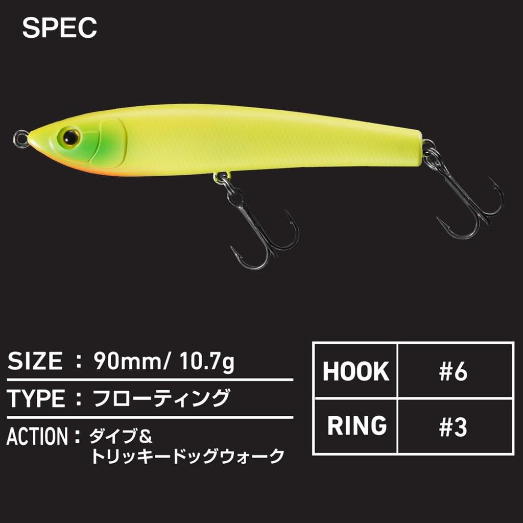 DAIWA Chinning Lure Silver Wolf Rough Diver 90F Matte Chart