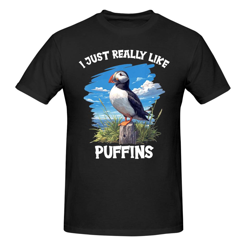 Piece Tiny Bird Graphic Cotton TShirt I Just Really Like Puffins Tops Tees For Unisex