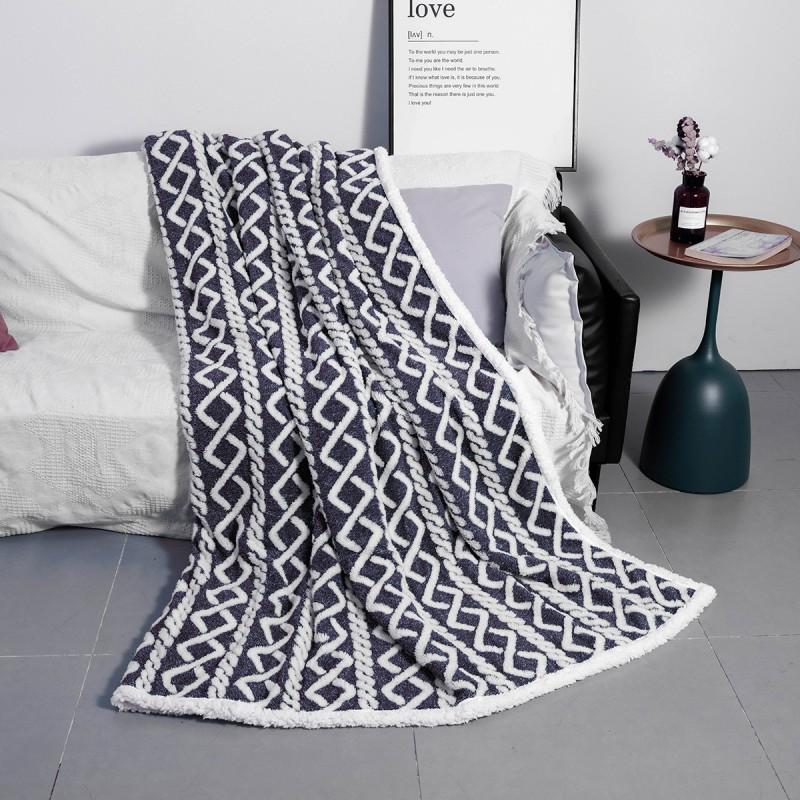 Extra Thick Soft Fleece Blanket With Jacquard Winter Office Nap Cozy Throw Bedding In Nordic Style
