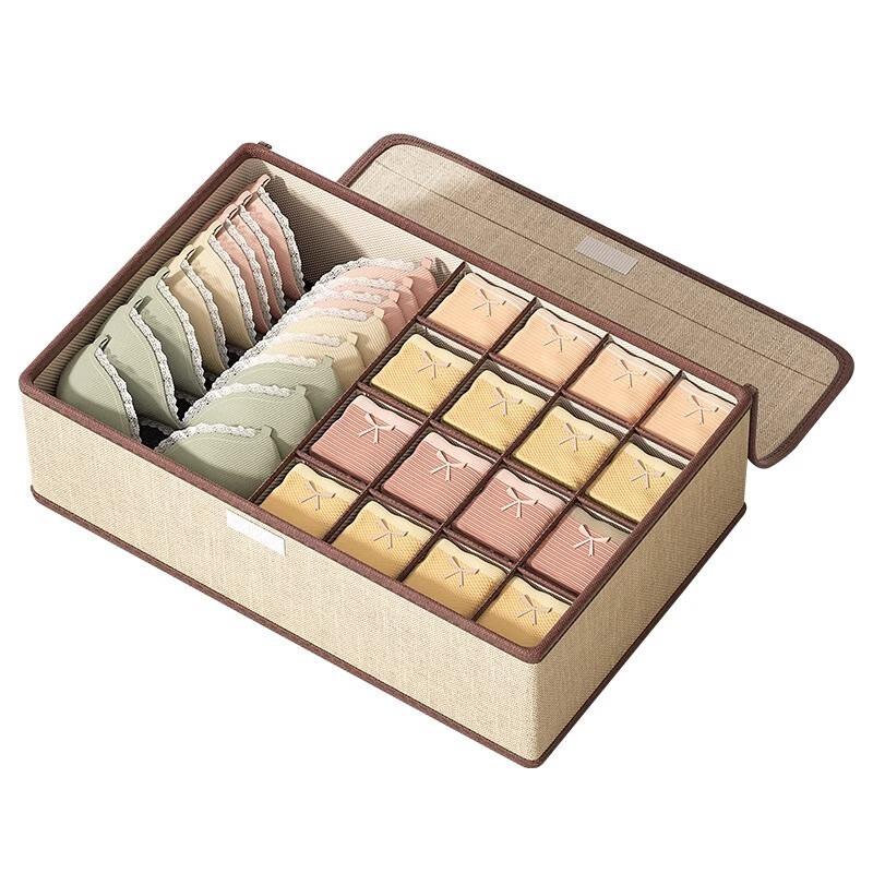 3-in-1 Drawer-Style Underwear Storage Box with Lid, Large-Capacity Compartmented Organizer for Home Use