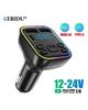 Samochodowy nadajnik Bluetooth 5.0 FM PD Type-C Dual USB 3.1A szybka ładowarka kolorowe oświetlenie otoczenia zestaw głośnomówiący MP3 Modulator Player