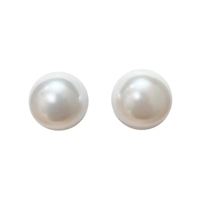 Big Simulated Pearl Earrings Temperament Simple Personality White Statement Earrings For Women Korean Earrings Jewelry Gift