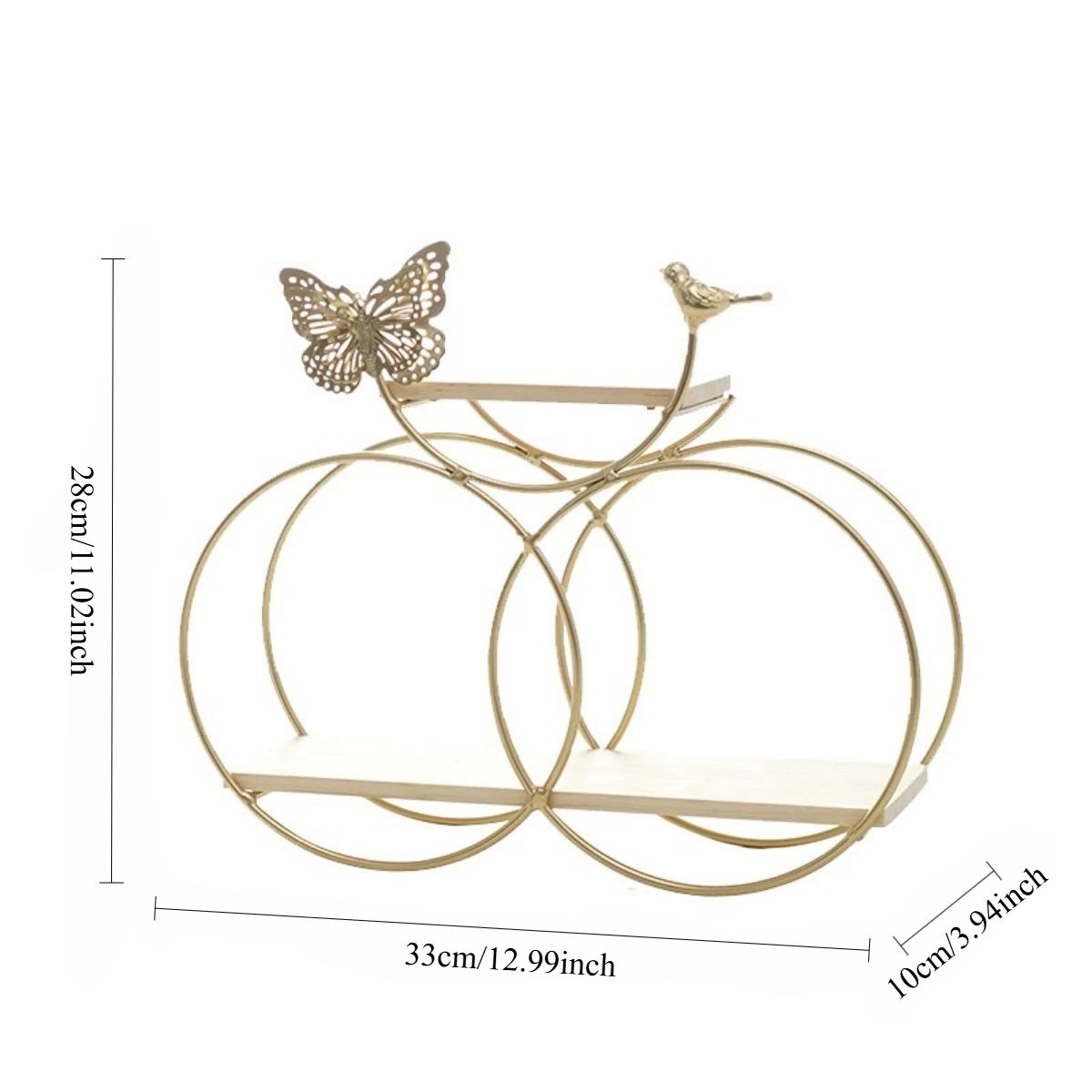 1 Szett Geometrikus Függő Fűszertartó Fali Polc Vintage Pillangó Lebegő Polc Dekoratív Hálószobába, Konyhába, Fürdőszobába, Kanapé Háttérfal Dekoráció Style 2 arany