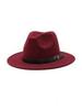 Women's Retro Panama Jazz Fedora with Leather Buckle for Autumn and Winter
