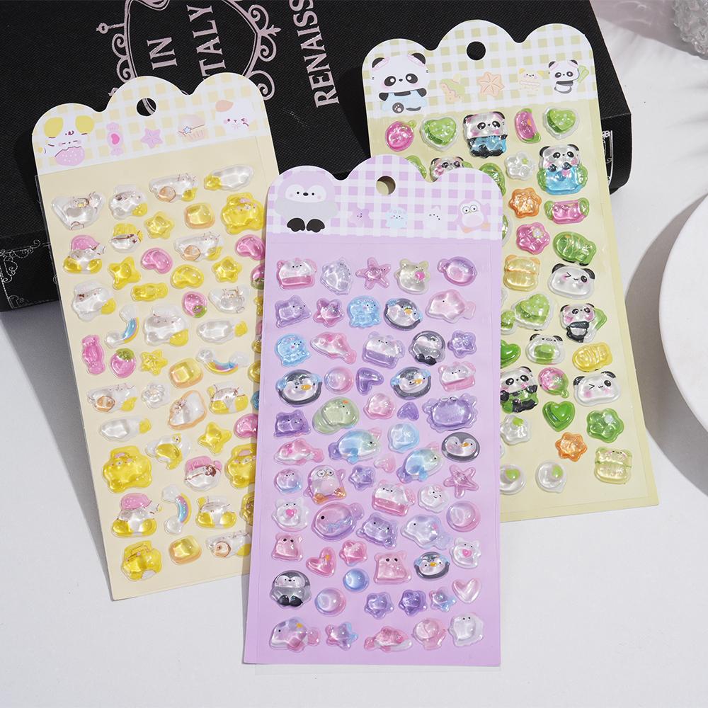 New 3D Embossed Stickers Cartoon Stickers Phone Case Decorations Planner Stickers Stationery Stickers Party Favors
