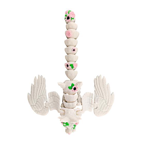 3D Printed White Fox Figurine Movable Joints Winged Fox Figure Articulated Animal Model Fidget Toy Desktop Decoration Ornament