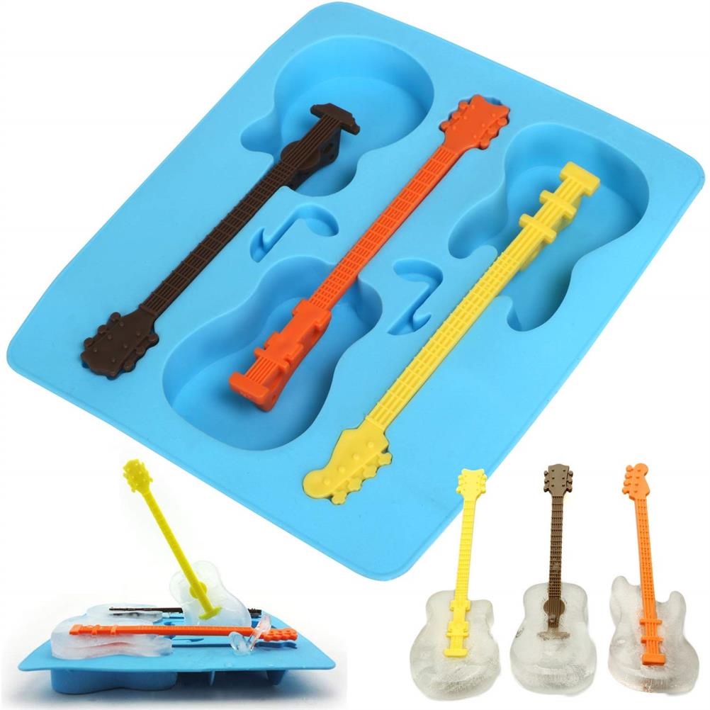 Gitarrenförmige Eisform Neuheit Silikon Eiswürfelform DIY Eisform