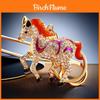 High-end Creative Rhinestone Mini Horse Car Keychain Bag Pendant Key Ring Metal Gift Cross-border
