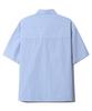 BASEMOMENT Hidden Pocket Striped Crop Half Shirt Sky Blue