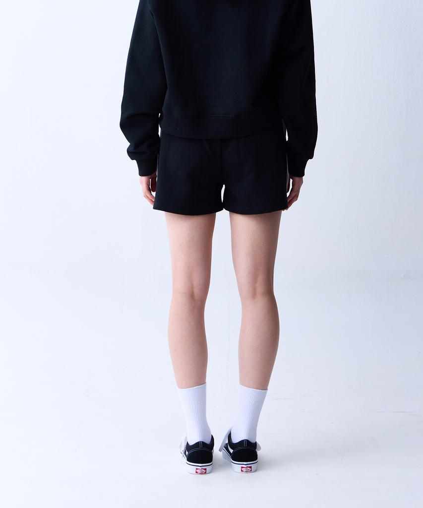 Crush Style Slim Striped Sweat Shorts Black