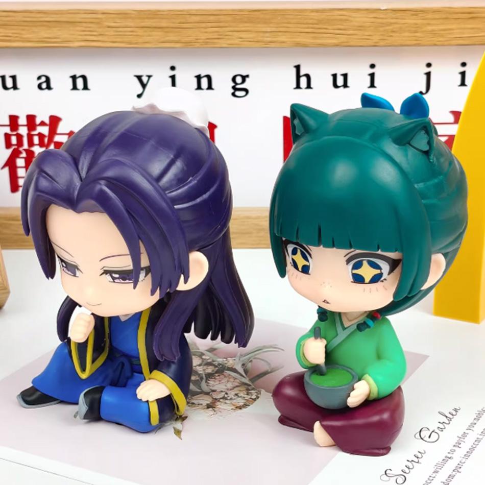 Q Version Maomao Jinshi Kawaii Sitting Mini Figure Anime Desktop Car Ornament Collectible Model Toy From Apothecary Diaries