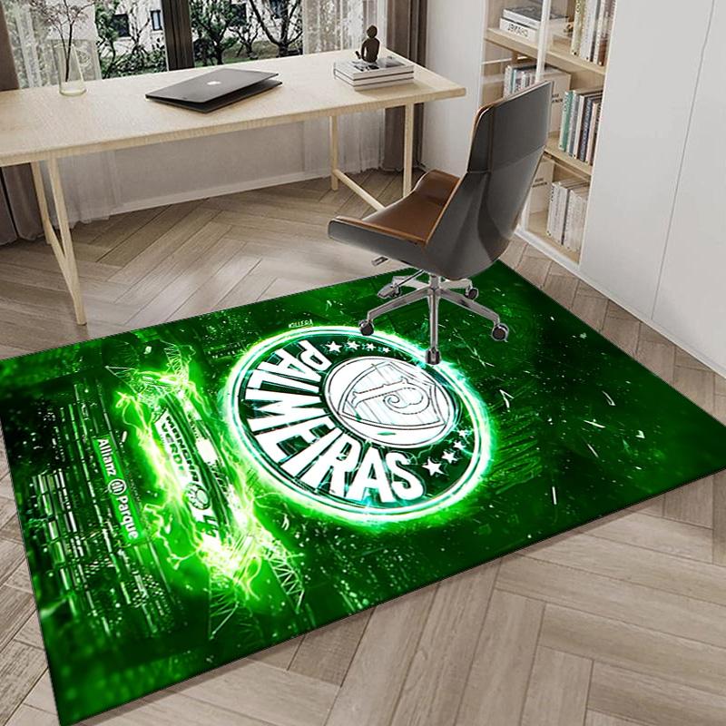 Green And White Passion Printed Area Rug for Office, Chair Rug, Decorative Carpet Floor Mat, Large Size Fan gifts Christmas gifts