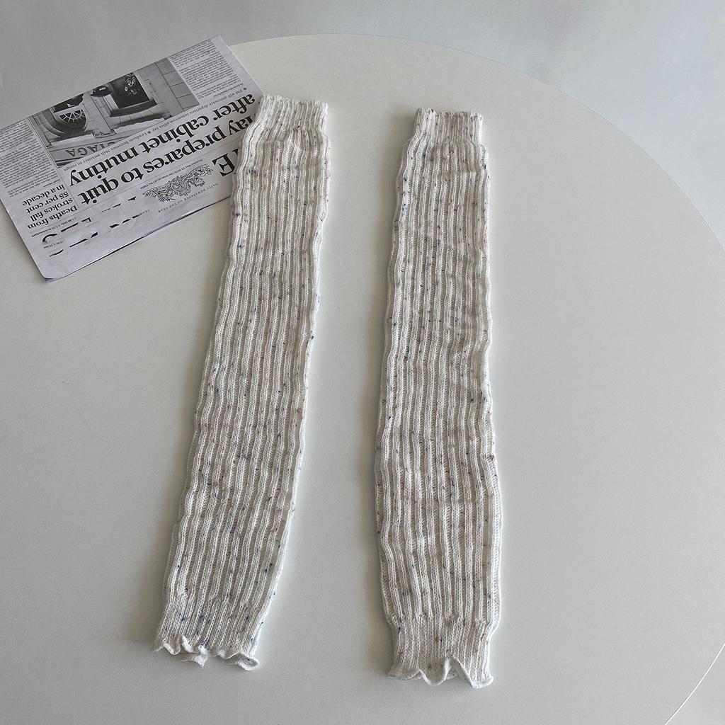 Wool Cashmere Women Leg Warmers Autumn Winter Warm Knitted Foot Cover Knee Socks Lolita Girls Solid Color Leg Warmer Stockings