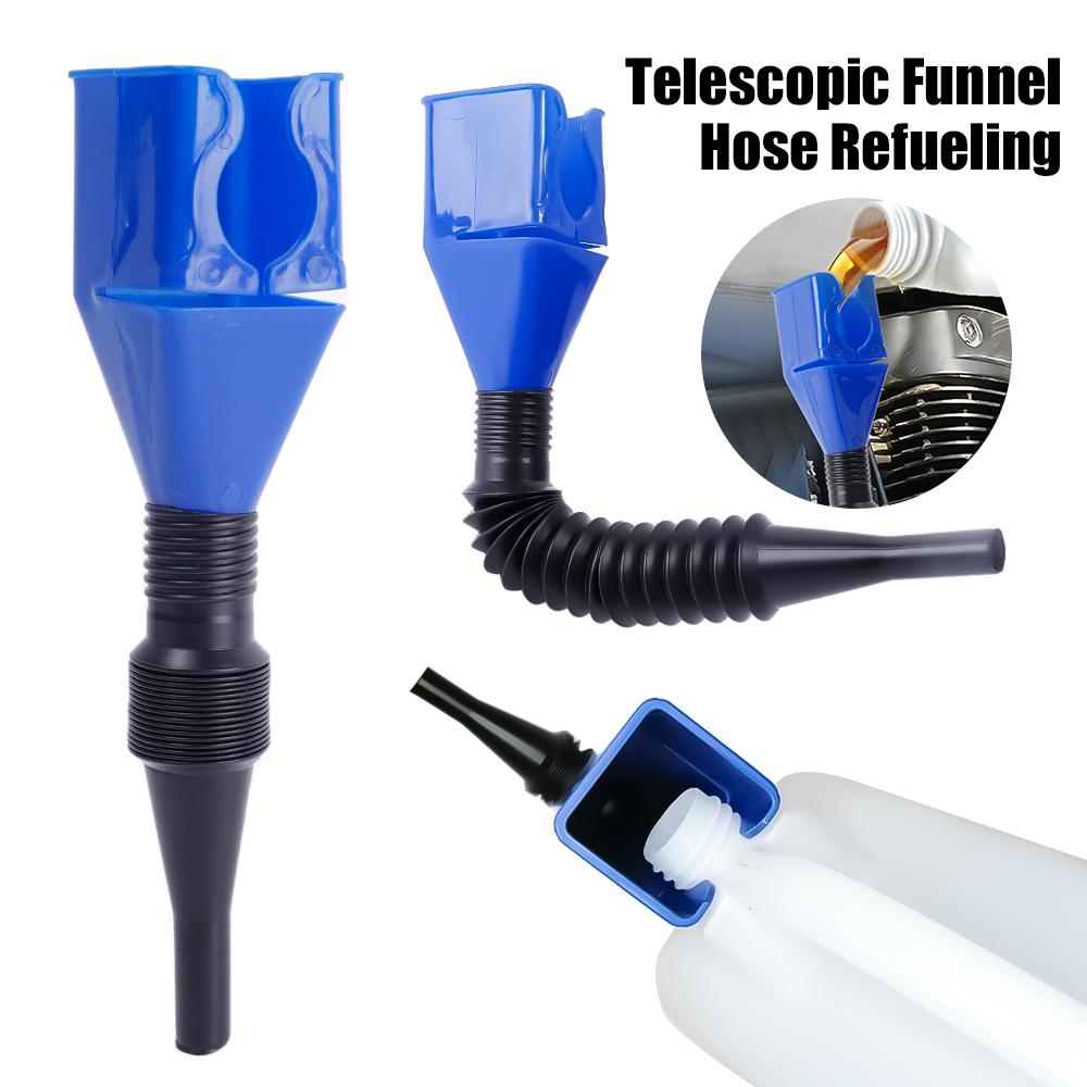 Car Refueling Funnel Folding Telescopic Hose Refueling Funnel Portable Hands-free Refueling Funnel Car Oil Filling Equipment