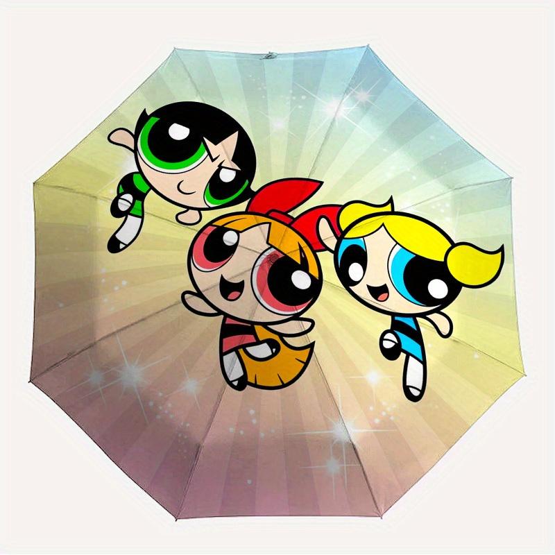 1pc Powerpuff Girls, Friendship Themed High-quality Umbrella,Automatic Opening and Closing Umbrella,Multi-functional Umbrella G0811205