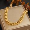 Stainless Steel Metal Cuban Chain Bracelets For Men Women Punk Hip Hop Gold Color Thick Link Chain Bracelet Jewelry Gift