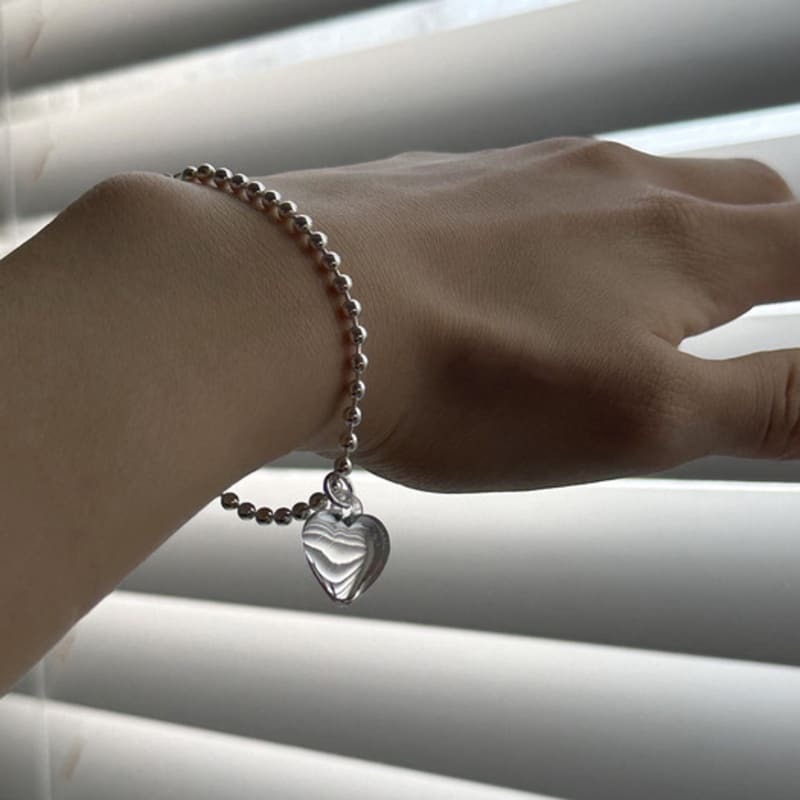 Mosxe [925silver] Clear Heart Bracelet