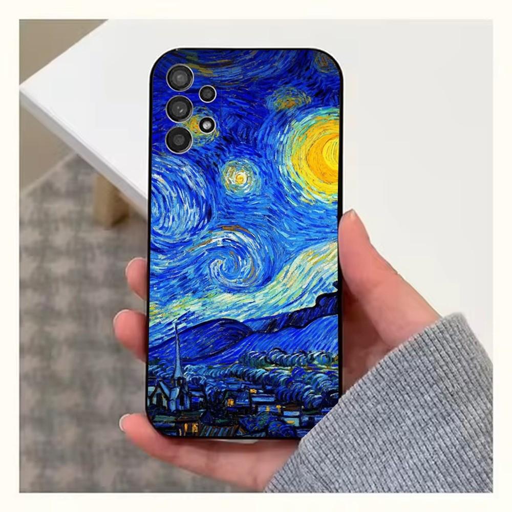 Van Gogh Art Sunflower Phone Case For Samsung S25,S24,S23,S22,S20,S21,S10,Ultra,Plus,Lite,FE,Soft Silicone Black Cover
