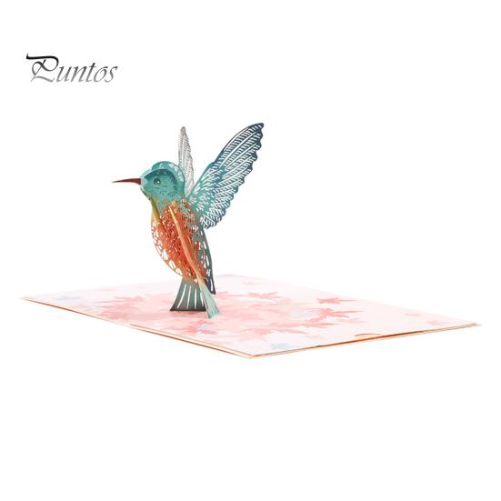 

Открытка на день рождения с колибри, сделанная своими руками, объемная открытка с птицей и цветком, 3D-открытка на День матери, годовщина, День святого Валентина, поздравительная открытка для женщин A