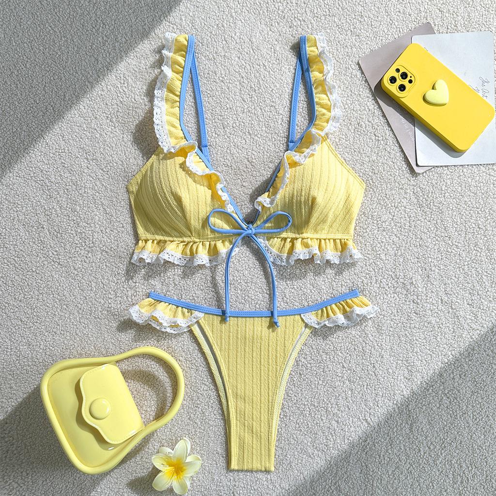 Women's Color Two-piece Bikini Swimsuit/sports Swimwear