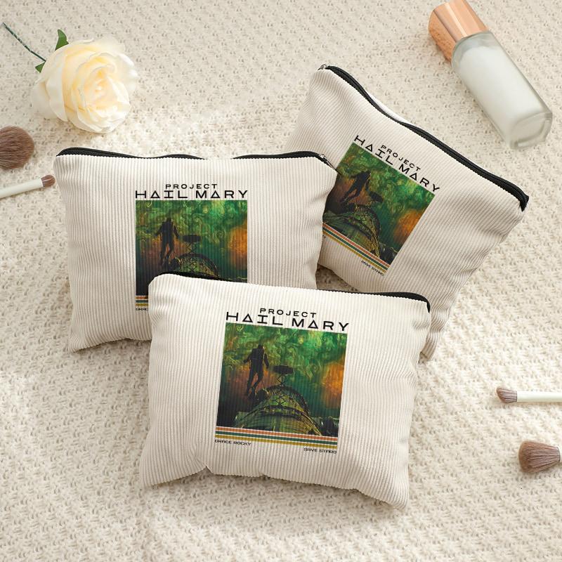1pc Project Hail Mary Space Makeup Bags Makeup Corduroy Storage Bag Travel for Women Sci-Fi Book Lover Bags Multi Functional