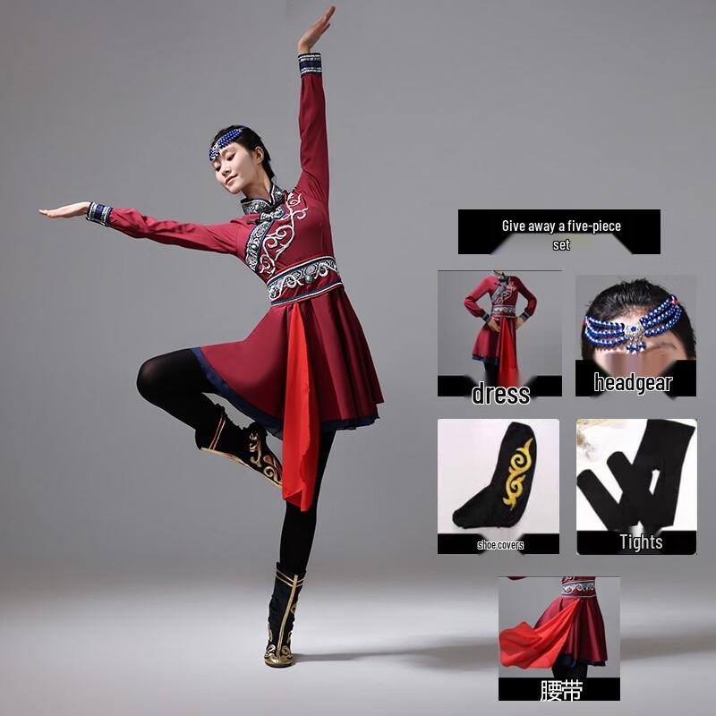 Ensemble de Performance et de Pratique de Danse Ethnique Mongole pour Femmes