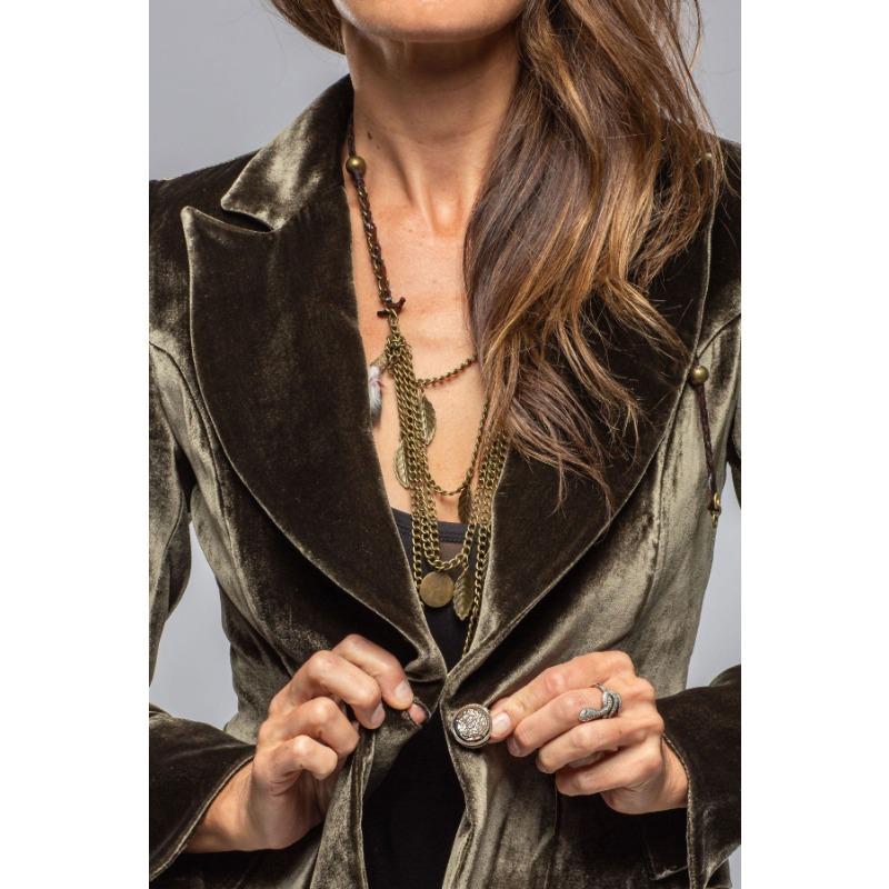 Women's Gold Velvet Suit Jacket Short Section Thin A Buckle Slim Spring and Autumn Leisure Suit