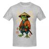 Unisex Samurai Frog Trending T Shirt Vintage Cotton T Shirt Homme