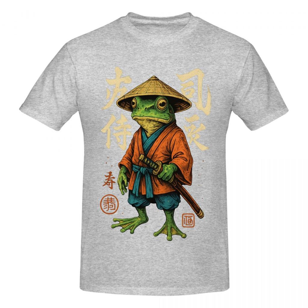 Unisex Samurai Frog Trending T Shirt Vintage Cotton T Shirt Homme