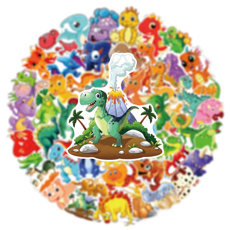 60 de bucăți autocolante din dinozaur din desene animate Aceleași autocolante drăguțe Vtuber Autocolante pentru bagaje Autocolante pentru cani Autocolante de decorare pentru caiet