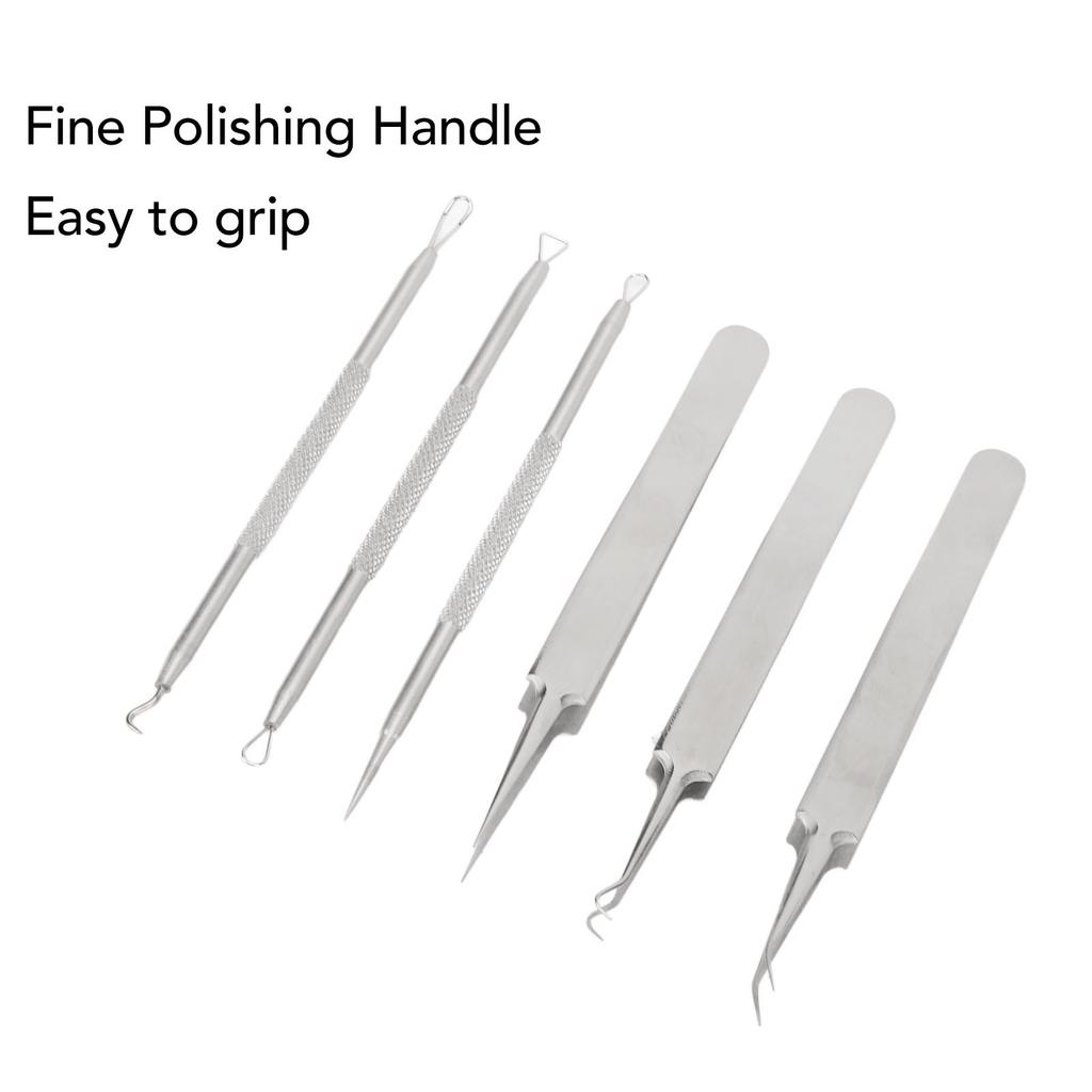 6pcs Blackhead Remover Tool Stainless Steel Pimple Comedones Extractor for Blemish Whitehead Popping