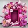 Série Barbie Rosa Laço 32 Polegadas Rosa Tema Aniversário Menina Dia dos Namorados Decoração de Interior Conjunto