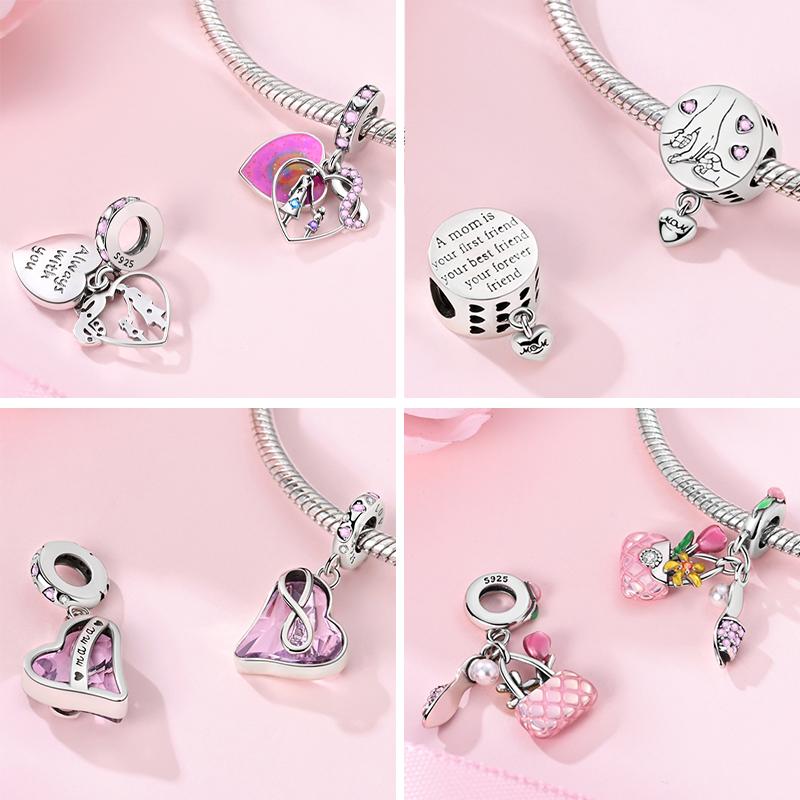Copper Charm Bead Charms Bead Charms Pendant Heart Shaped Mothers Day Charm Bead Charms for Authentic Bracelets Do It Yourself Fine Jewellery Gift Id