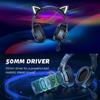 K9 Gaming Headset, Wired Over-Ear Headphones with Detachable Cat Ears, Noise Cancelling Microphone, RGB Backlight, Surround Sound for PC PS5 PS5 Xbox