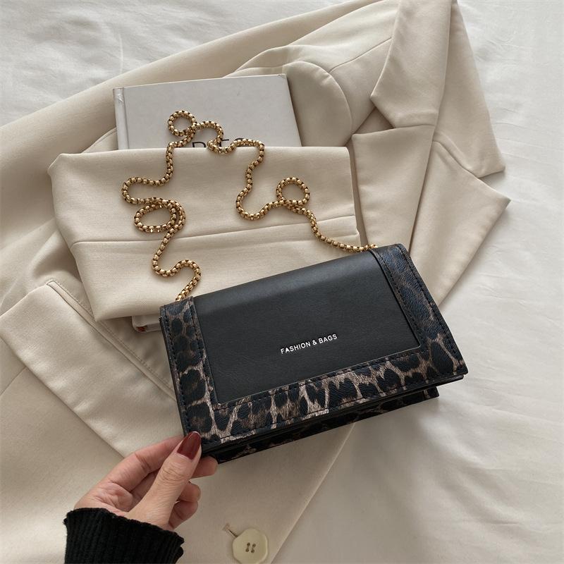 Fashion Small Square Bag Autumn Simple Fashion Handbag Messenger Bag Leopard Print Chain Shoulder Bag