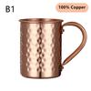 500Ml 100% Copper Moscow Mule Mug Cocktail Wine Cup Hammered Coppery Beer Mugs Coffee Mug Milk Cup Bar Cup Drinkware Durable