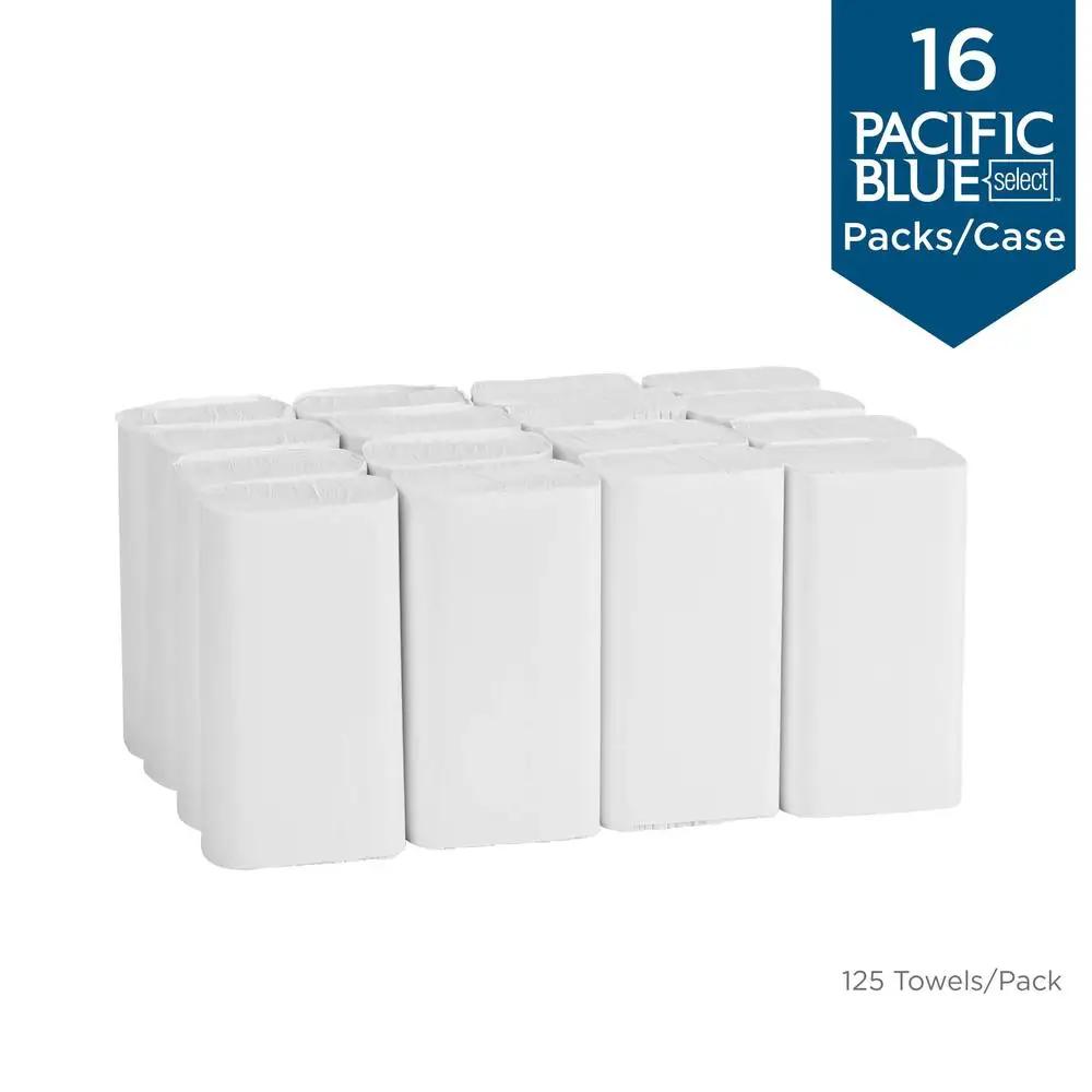 Blue Select Multi-Fold 2 Ply Paper Towel 9 1/5 X 9 2/5 White Absorbency Hand Drying Elegant Design Multipurpose 2000 Towels CT