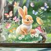 Easter Bunny Window Clings Cartoon Egg Stickers Cute Decoration For Home Classroom Nursery Shop Glass Display Decorations